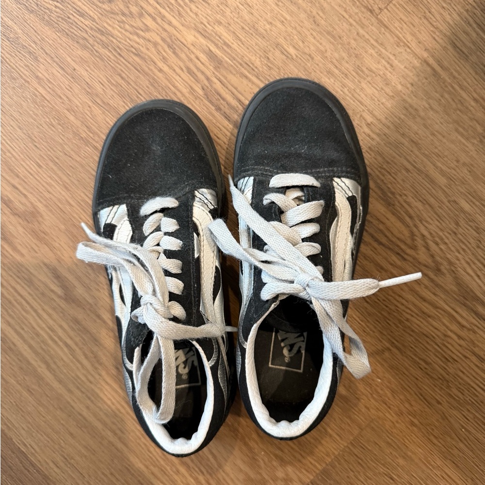 Vans Classic Black and White Lace-Up Shoes